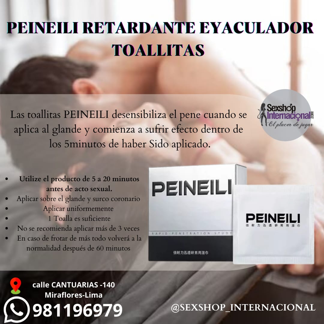 RETARDANTE PEINEILI -PAÑITOS PROLONGA LA EYACULACION-SEXSHOP MIRAFLORES 981196979 